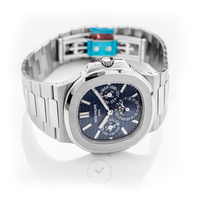 Patek Philippe Nautilus Blue Dial Men's Calendar Watch