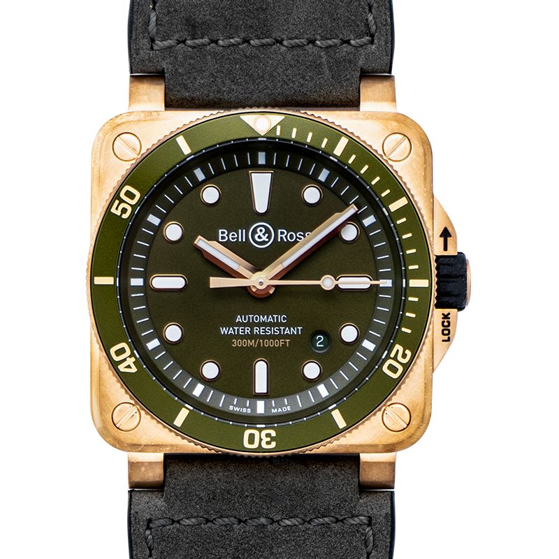 BELL ROSS Instruments BR 03 92 Diver Green Bronze Men s Watch