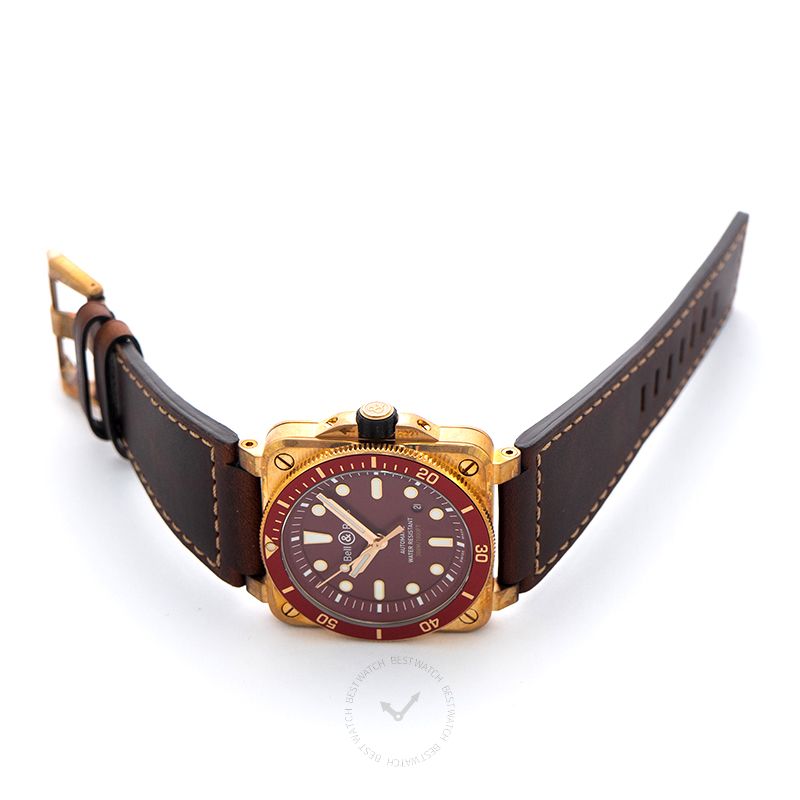 BELL & ROSS Instruments Automatic Red Dial Bronze Men's Watch