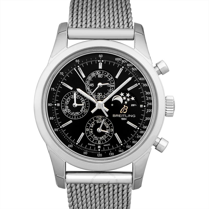 BREITLING-Transocean Chronograph 1461 Stainless Steel / Black / Milanese