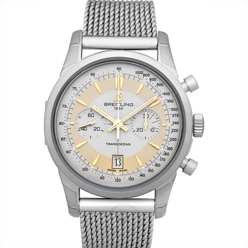 BREITLING-Transocean Chronograph Automatic Silver Dial Men's Watch