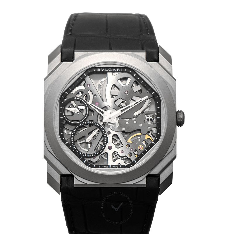 Octo Finissimo Extra Thin Manual-winding Skeleton Dial Titanium Men's Watch