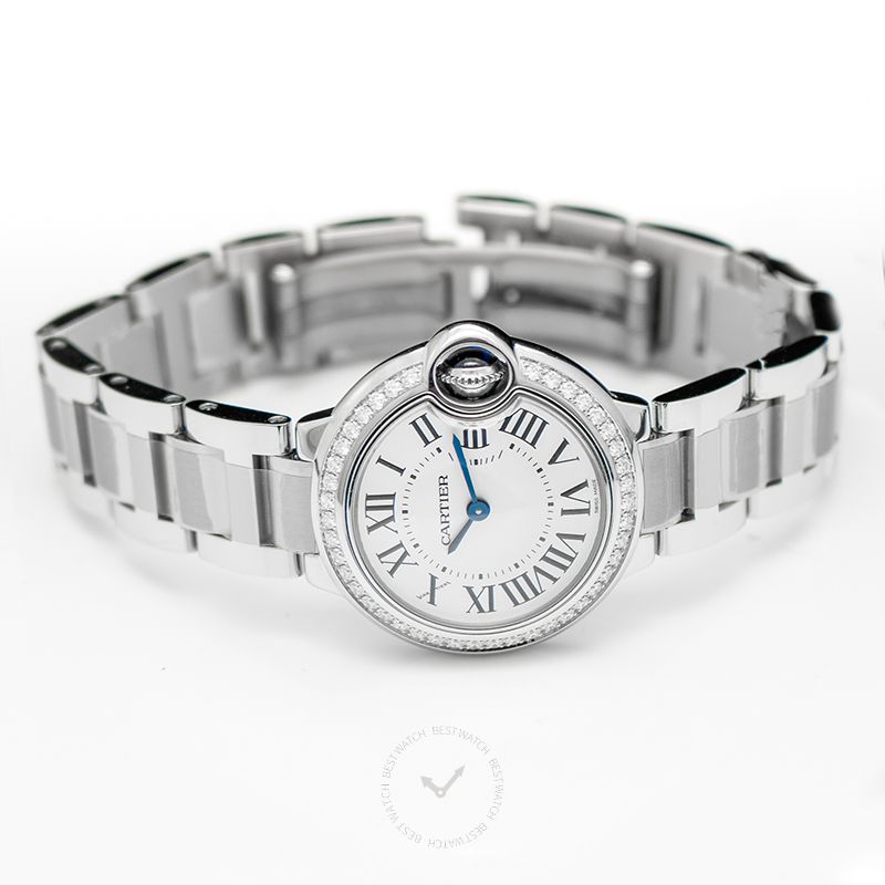 Ballon Bleu de Cartier 28 mm Quartz White Dial Stainless Steel Ladies Watch