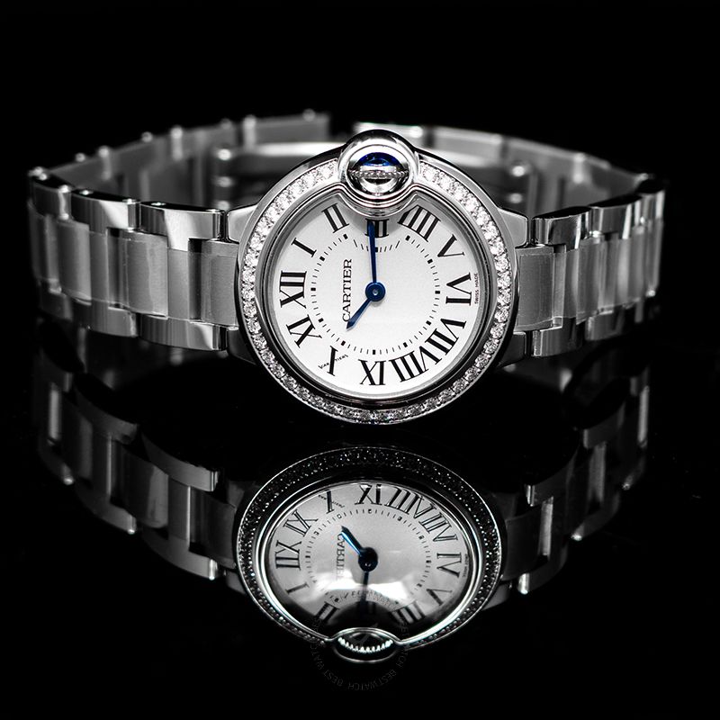 Ballon Bleu de Cartier 28 mm Quartz White Dial Stainless Steel Ladies Watch