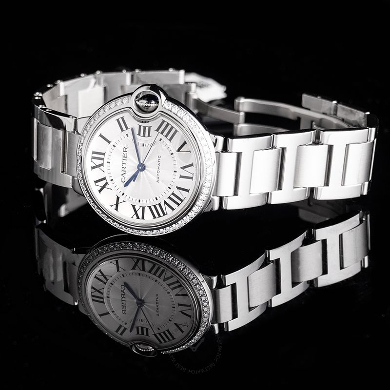 Ballon Bleu de Cartier 36 mm Automatic Silver Dial Stainless Steel Ladies Watch