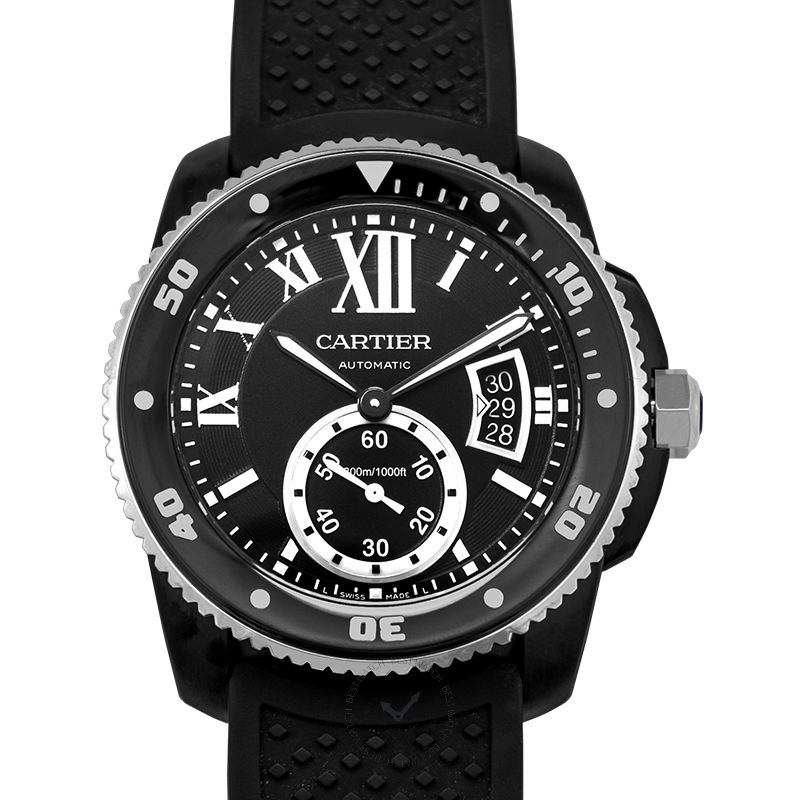 Calibre de Cartier 42 mm Automatic Black Dial Stainless Steel Men's Watch