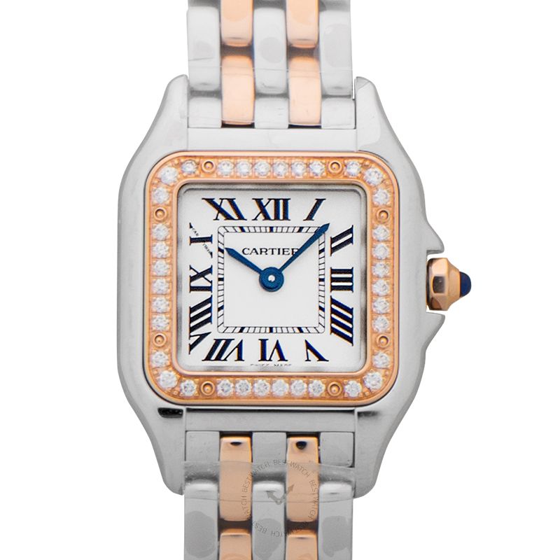 Panthère de Cartier Quartz Silver Dial Rose Gold Ladies Watch