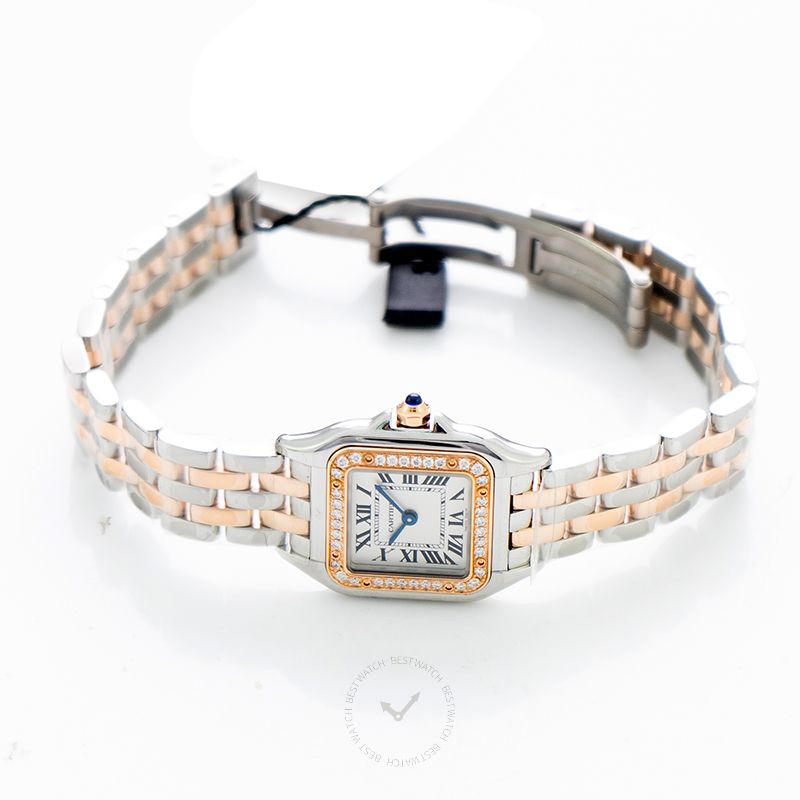 Panthère de Cartier Quartz Silver Dial Rose Gold Ladies Watch