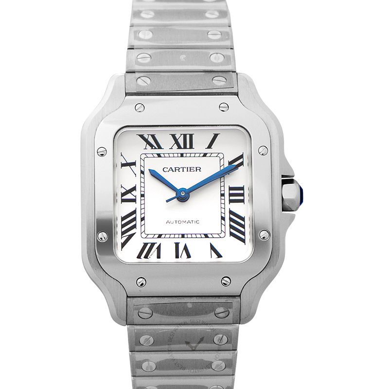 Santos de Cartier Automatic Silvered Opaline Dial Men's Watch