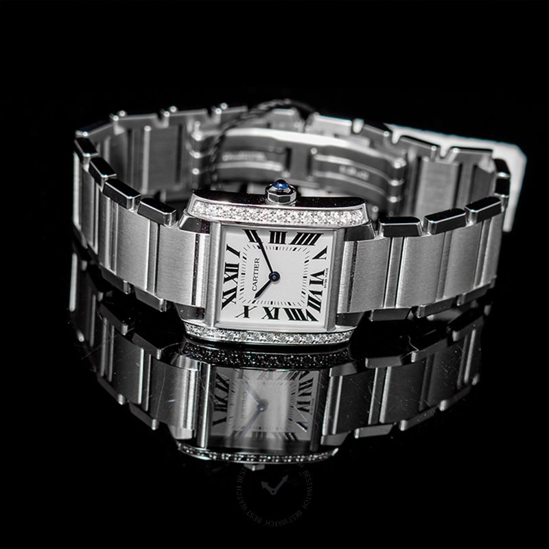 Tank Francaise 30.40 mm Quartz Silver Dial Stainless Steel Diamonds Ladies Watch