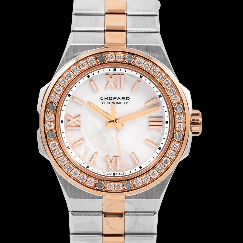 Alpine Eagle Mother of Pearl Dial Diamond Bezel Ladies Watch