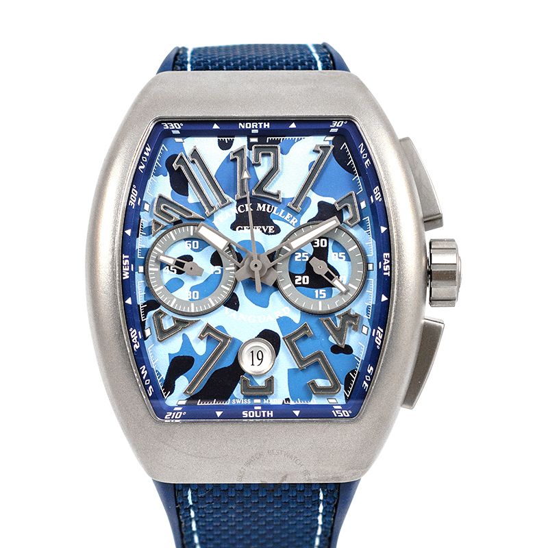 Franck Muller Vanguard Camoflage Chronograph Automatic Blue Dial Men's Watch