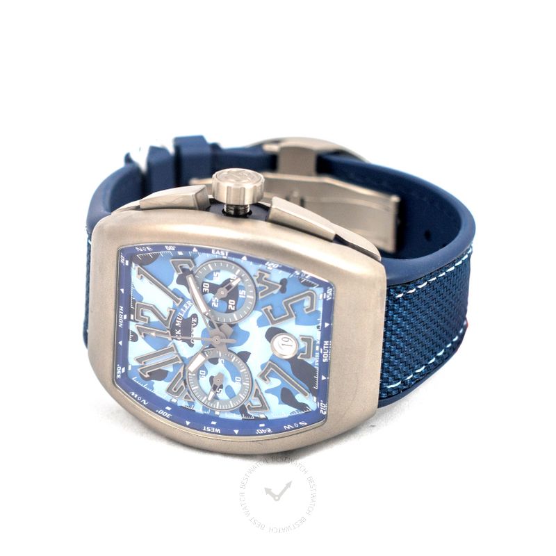 Franck Muller Vanguard Camoflage Chronograph Automatic Blue Dial Men's Watch