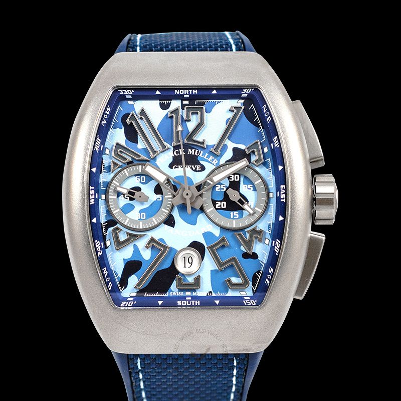 Franck Muller Vanguard Camoflage Chronograph Automatic Blue Dial Men's Watch