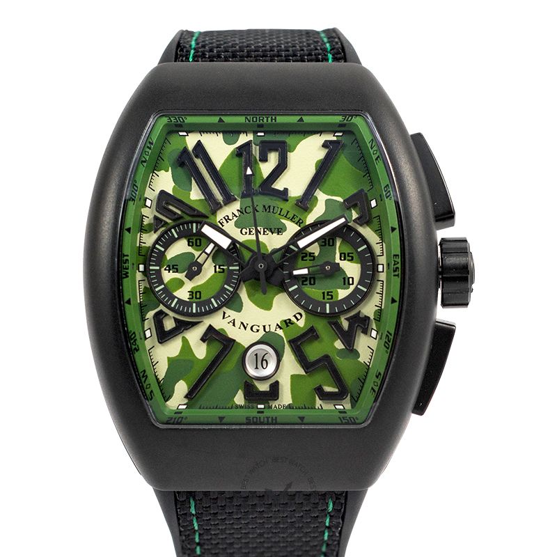 Franck Muller Vanguard Camoflage Chronograph Automatic Green Dial Men's Watch