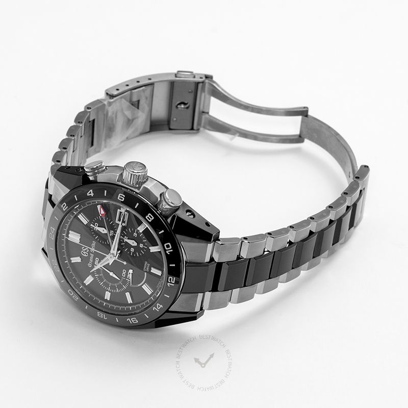 Grand Seiko Spring Drive Chronograph Titanium / Ceramic / Black / Bracelet / Black Ceramics Collection