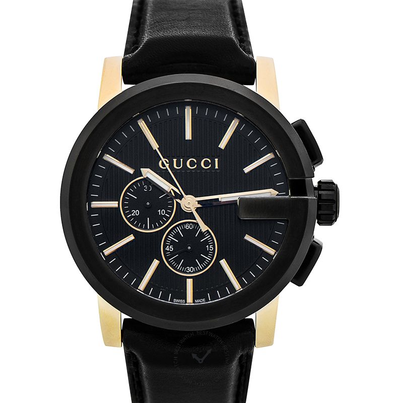 Gucci G-Chrono Quartz Black Dial Stainless Steel Men's Watch