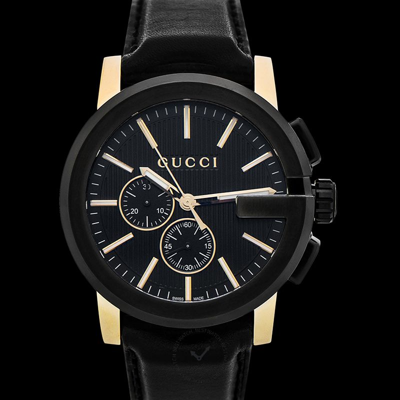 Gucci G-Chrono Quartz Black Dial Stainless Steel Men's Watch