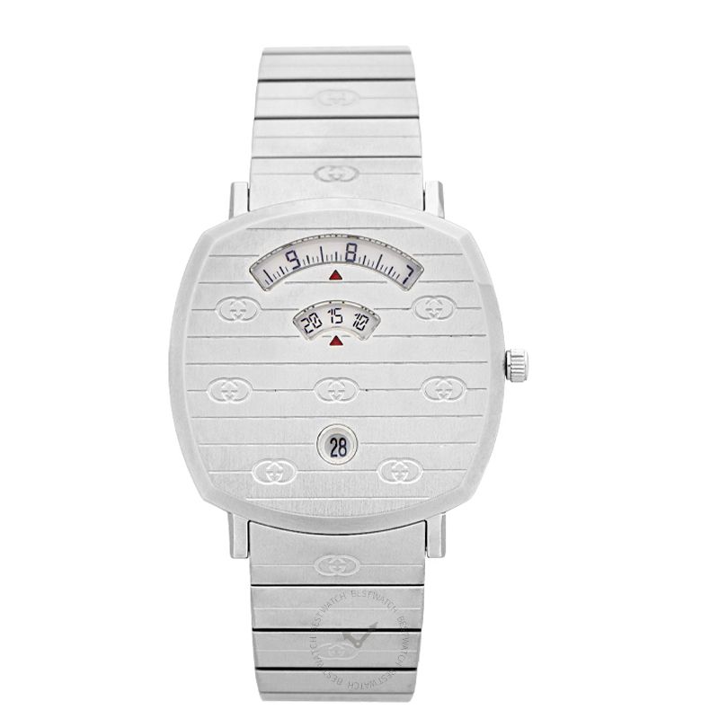 Gucci Grip Quartz White Dial Stainless Steel Ladies Watch