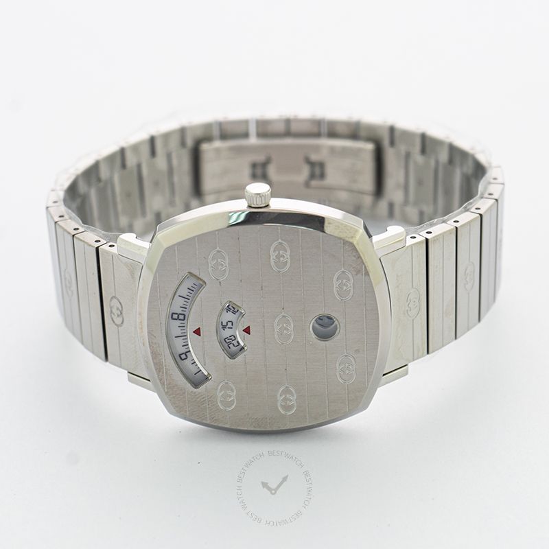 Gucci Grip Quartz White Dial Stainless Steel Ladies Watch