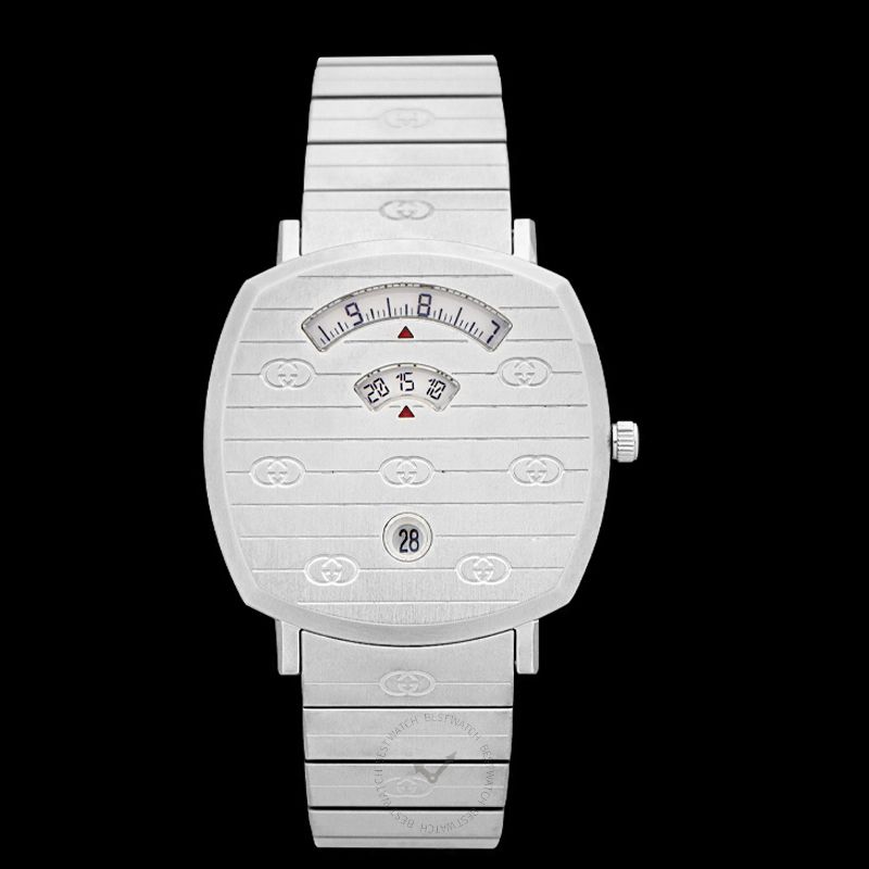 Gucci Grip Quartz White Dial Stainless Steel Ladies Watch