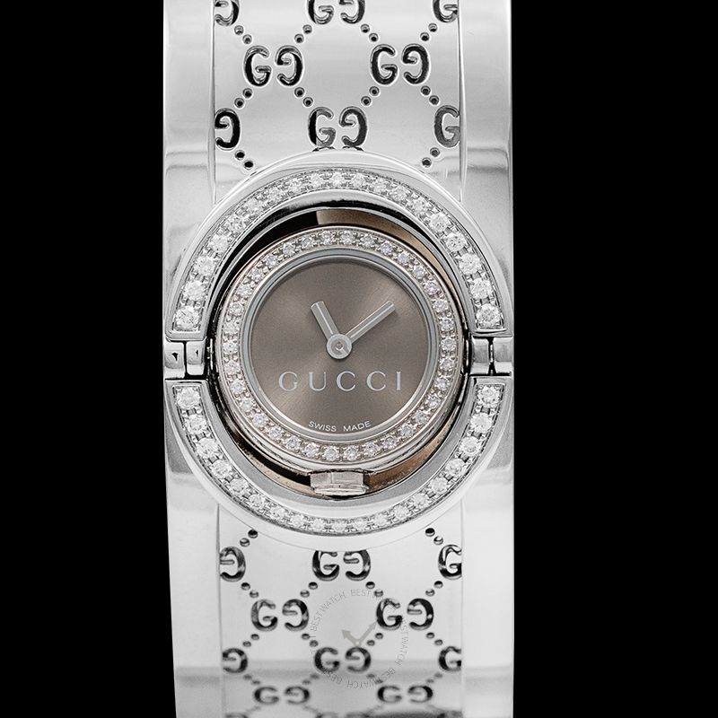 Gucci 112 Twirl 2 Row Diamonds Ladies Watch