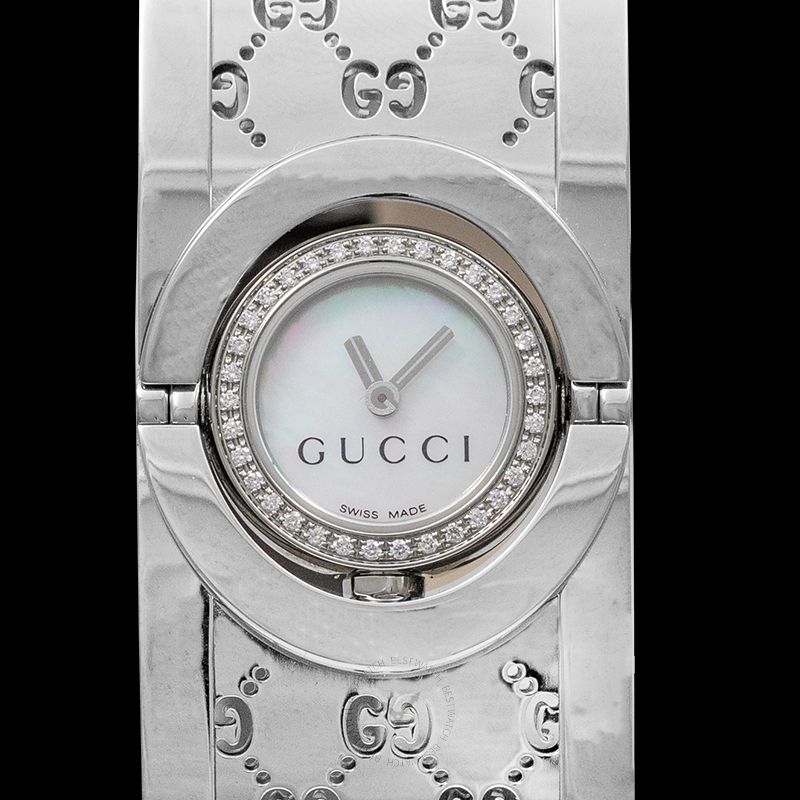 Gucci 112 Twirl Mother Of Pearl Diamonds Ladies Watch