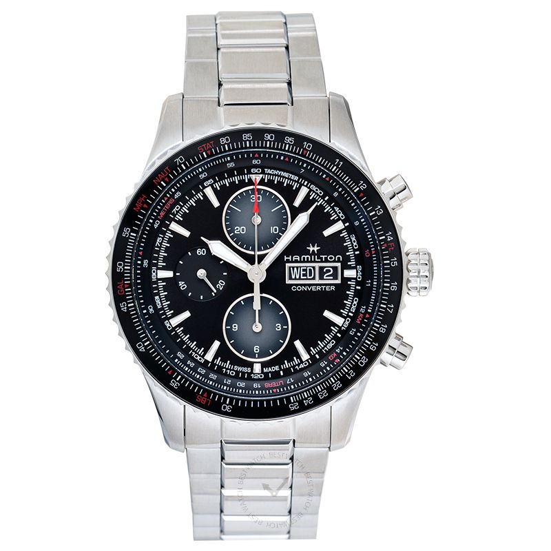 Hamilton Khaki Aviation Converter Auto Chrono Black Dial Stainless Steel Men's Watch