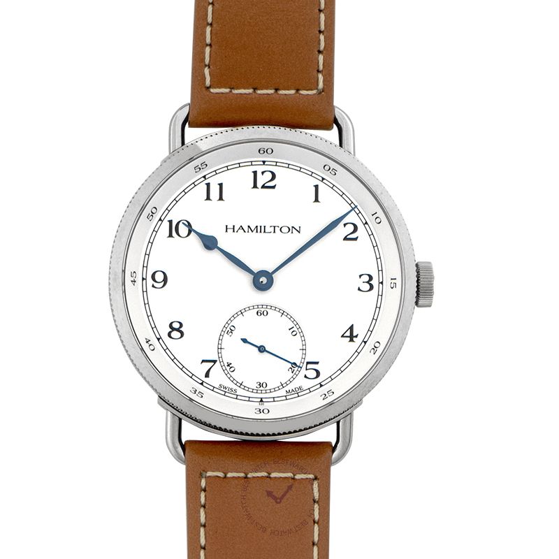 Hamilton Navy Pioneer Automatic White Dial Tan Leather Men's Watch