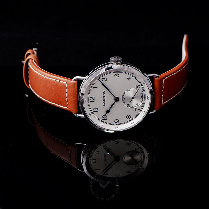 Hamilton Navy Pioneer Automatic White Dial Tan Leather Men's Watch