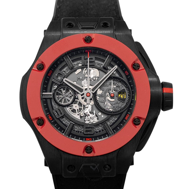 Big Bang Ferrari Unico Carbon Red Ceramic Automatic Black Dial Men's Watch