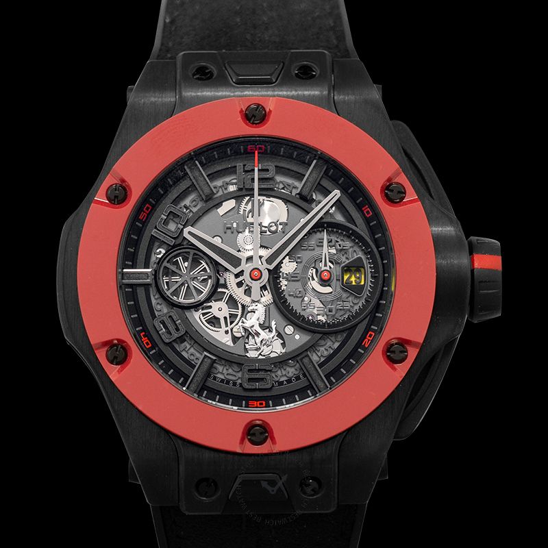 Big Bang Ferrari Unico Carbon Red Ceramic Automatic Black Dial Men's Watch