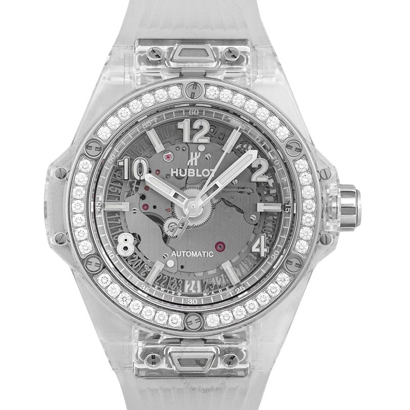 Big Bang One Click Sapphire Diamonds Automatic Skeleton Dial Men's Watch