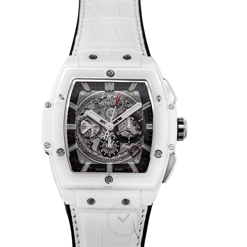 Spirit Of Big Bang White Ceramic Automatic Skeleton Dial Ceramic Men's Watch