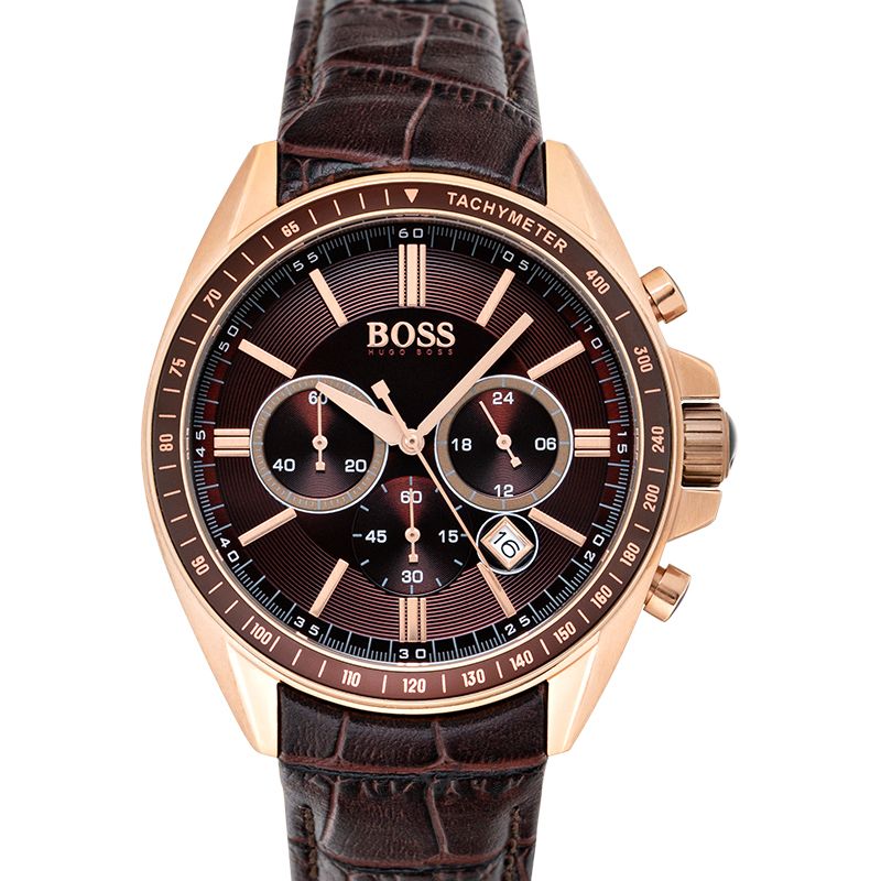 Hugo Boss Driver Chronograph Quartz Brown Dial Brown Leather Men's Watch