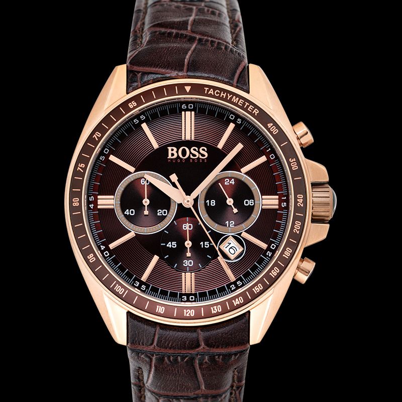 Hugo Boss Driver Chronograph Quartz Brown Dial Brown Leather Men's Watch