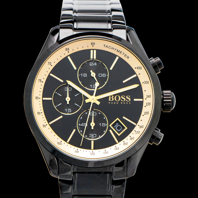 Hugo Boss Grand Prix Quartz Black Dial Men's Watch