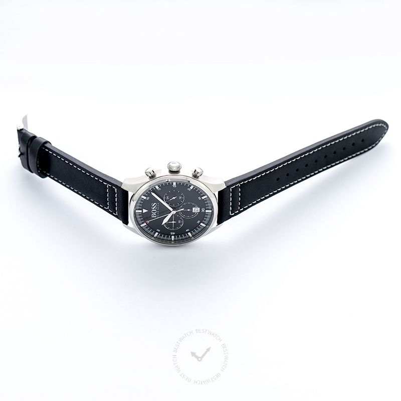 Hugo Boss Pioneer Black Leather 44mm