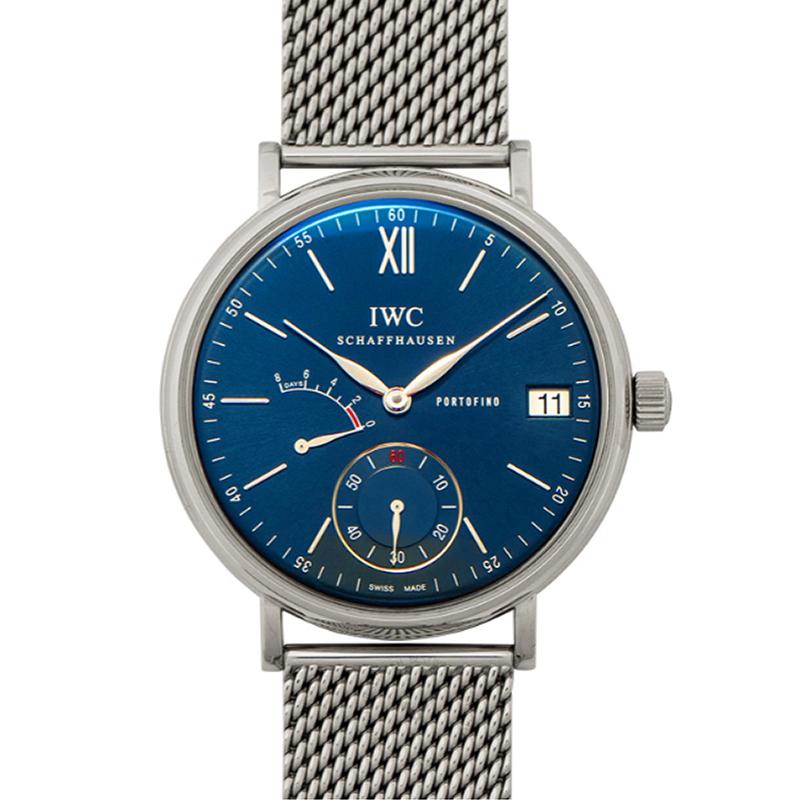 IWC Portofino Hand-Wound Eight Days Manual-winding Blue Dial Men's Watch