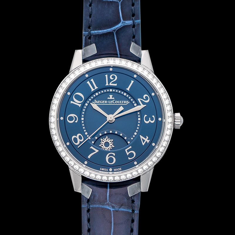 Jaeger LeCoultre Rendez-Vous Night & Day Medium Automatic Blue Dial Diamonds Ladies Watch