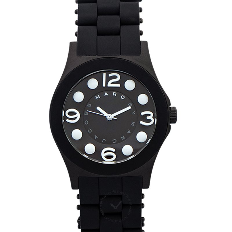 Marc By Marc Jacobs Large Pelly Women's Black Dial Silicone Band Watch 42MM