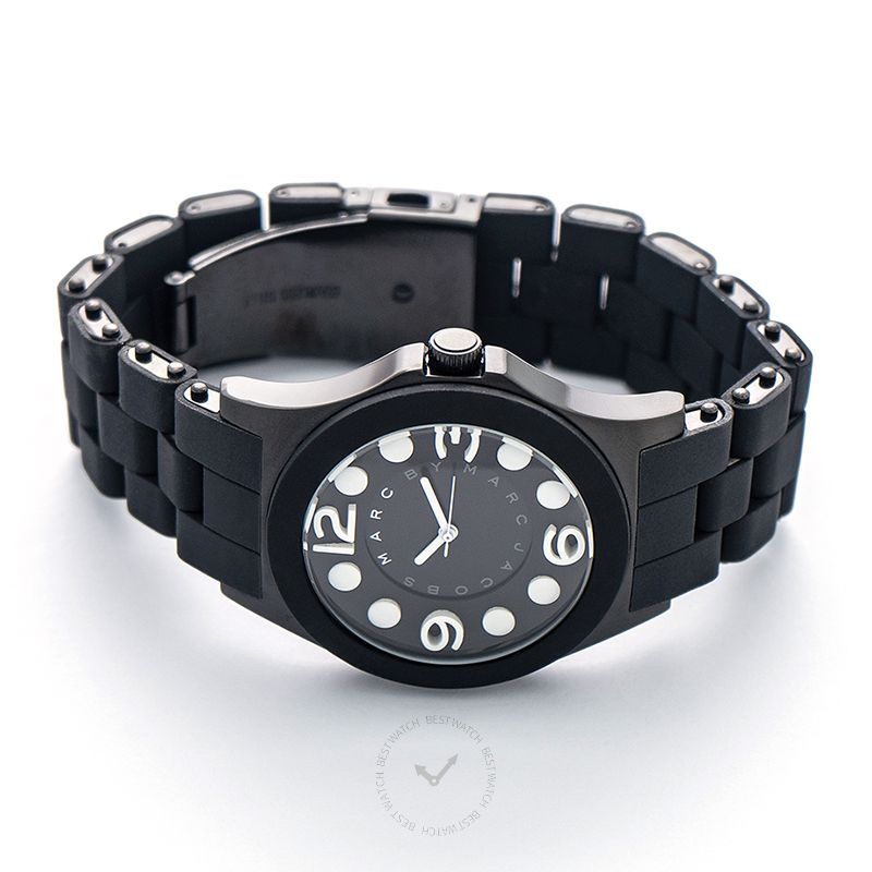 Marc By Marc Jacobs Large Pelly Women's Black Dial Silicone Band Watch 42MM