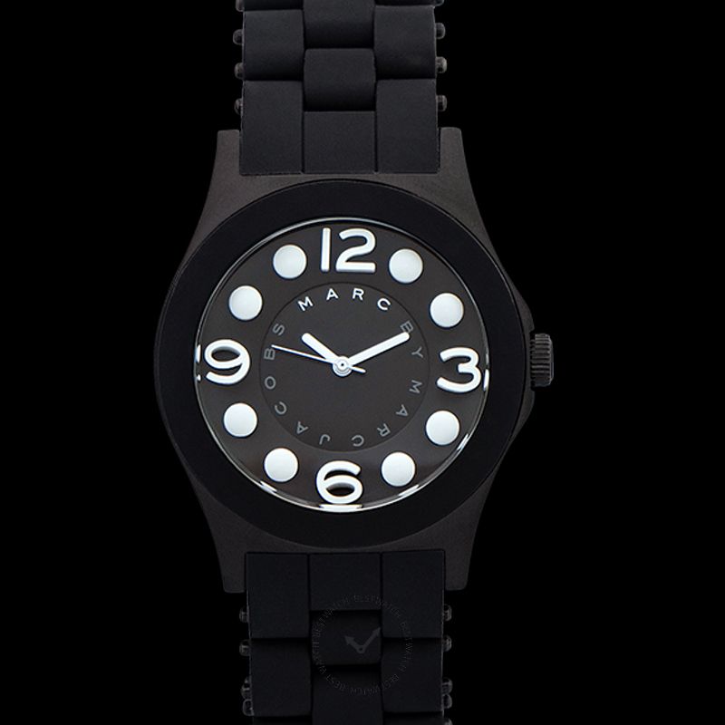 Marc By Marc Jacobs Large Pelly Women's Black Dial Silicone Band Watch 42MM