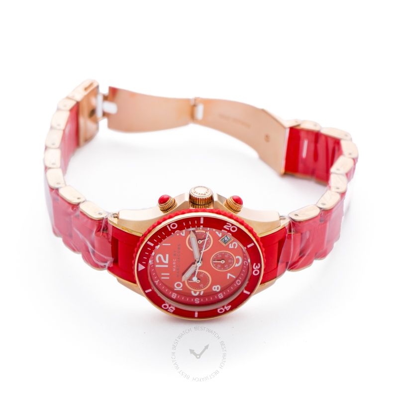 Marc By Marc Jacobs Quartz Red Dial Stainless Steel Ladies Watch