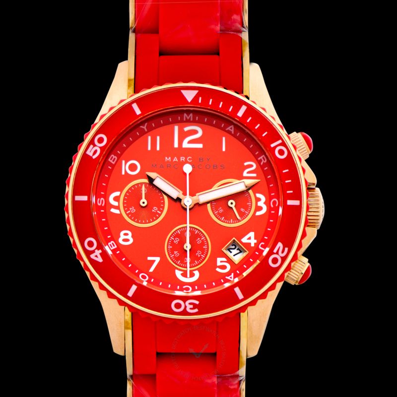 Marc By Marc Jacobs Quartz Red Dial Stainless Steel Ladies Watch