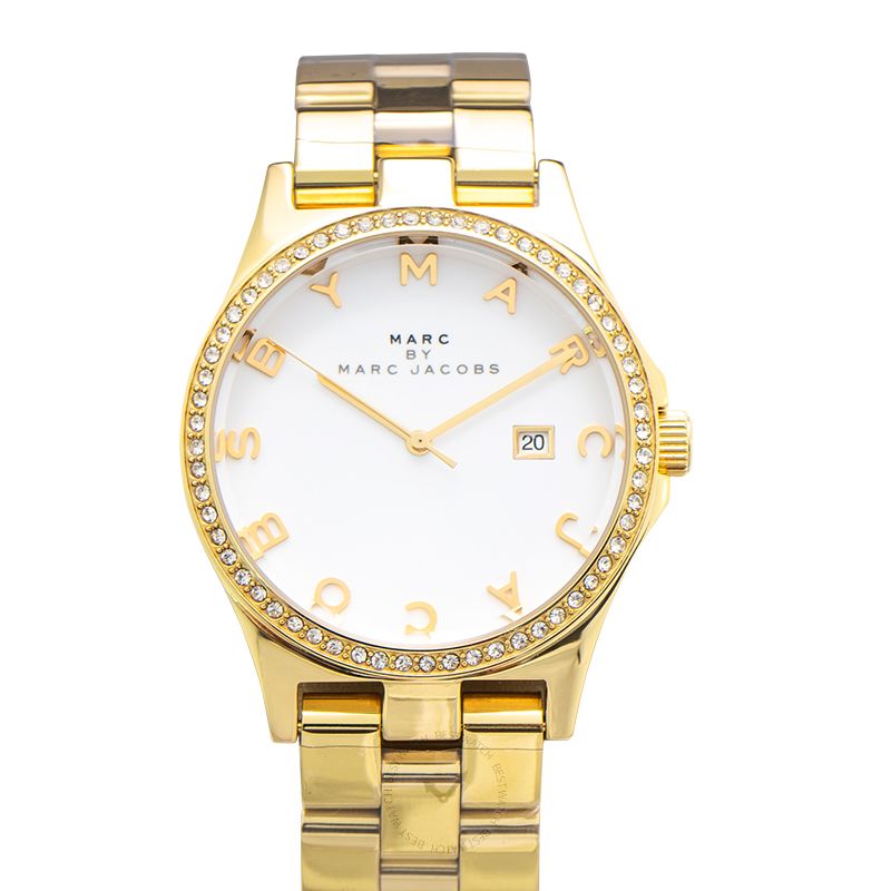 Marc By Marc Jacobs Henry White Dial Gold-Plated Stainless Steel Ladies Watch 40mm