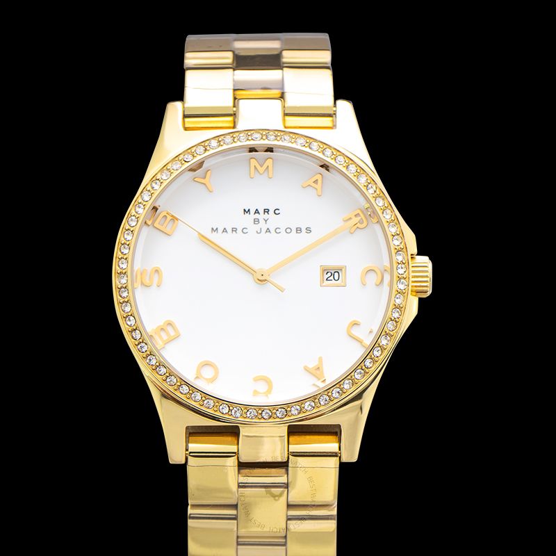 Marc By Marc Jacobs Henry White Dial Gold-Plated Stainless Steel Ladies Watch 40mm