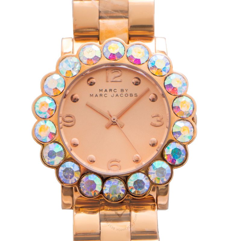 Marc By Marc Jacobs Large Crystal & Rose Goldtone Stainless Steel Watch