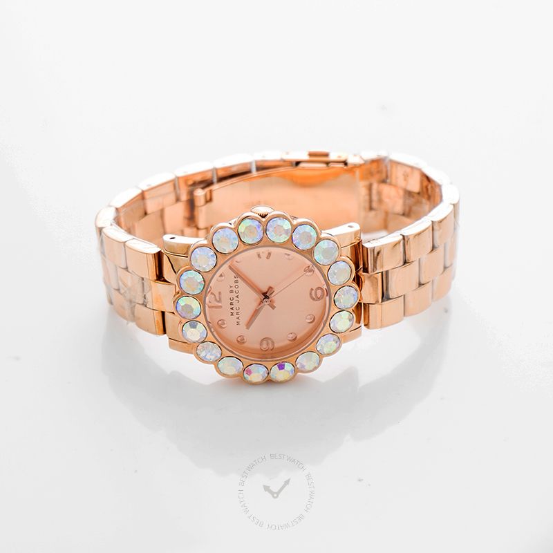 Marc By Marc Jacobs Large Crystal & Rose Goldtone Stainless Steel Watch