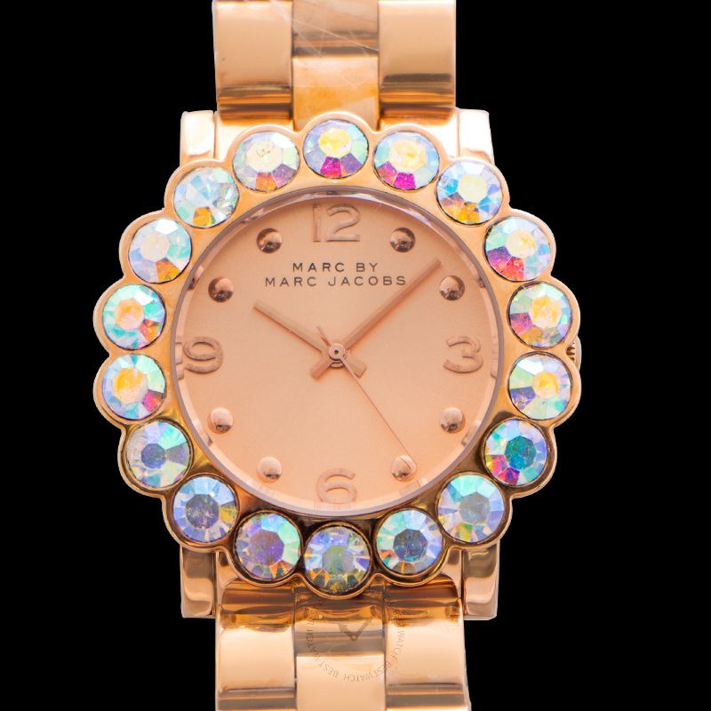 Marc By Marc Jacobs Large Crystal & Rose Goldtone Stainless Steel Watch